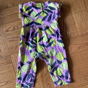Purple and Green Jumpsuit with Vibrant Pattern